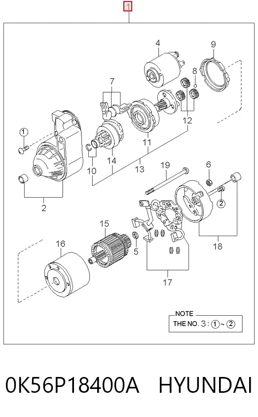 Стартер 0K56P18400A Hyundai/Kia