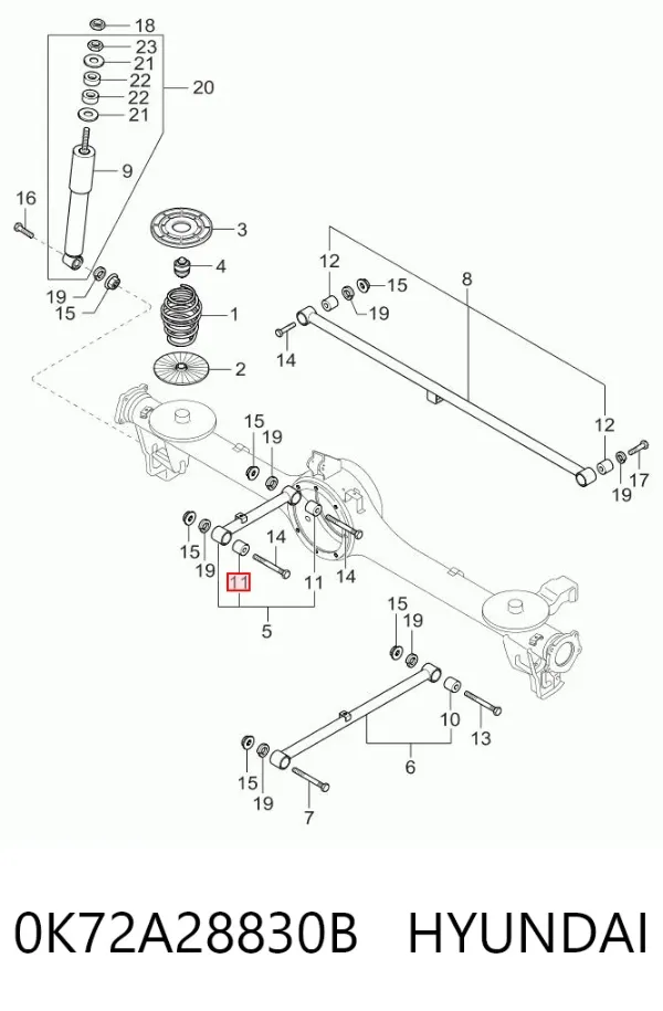 Сайлентблок заднего продольного рычага 0K72A28830B Hyundai/Kia
