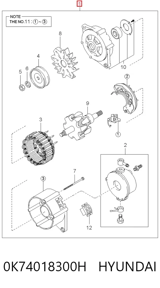 Генератор 0K74018300H Hyundai/Kia