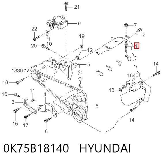 Свечи накала 0K75B18140 Hyundai/Kia