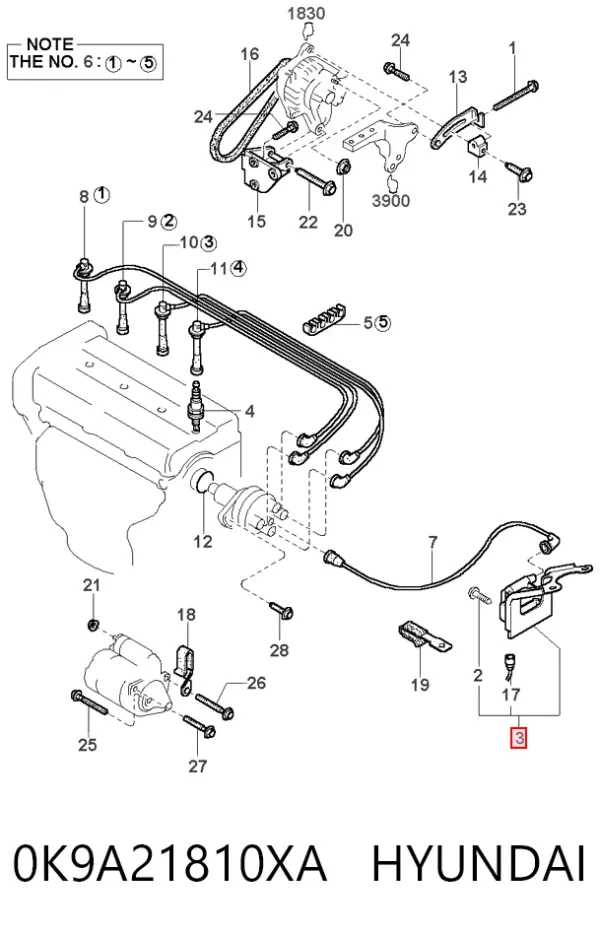 Катушка зажигания 0K9A21810XA Hyundai/Kia
