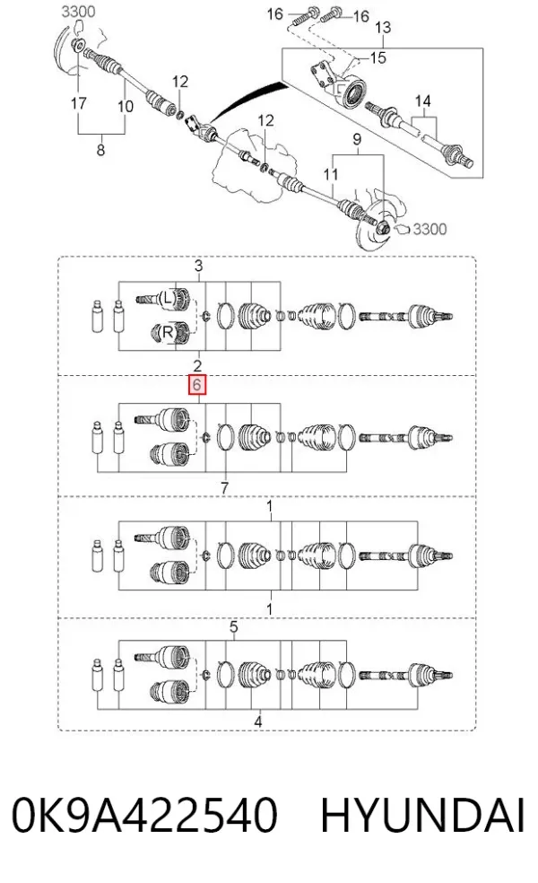 Пыльник ШРУСа внутренний 0K9A422540 Hyundai/Kia