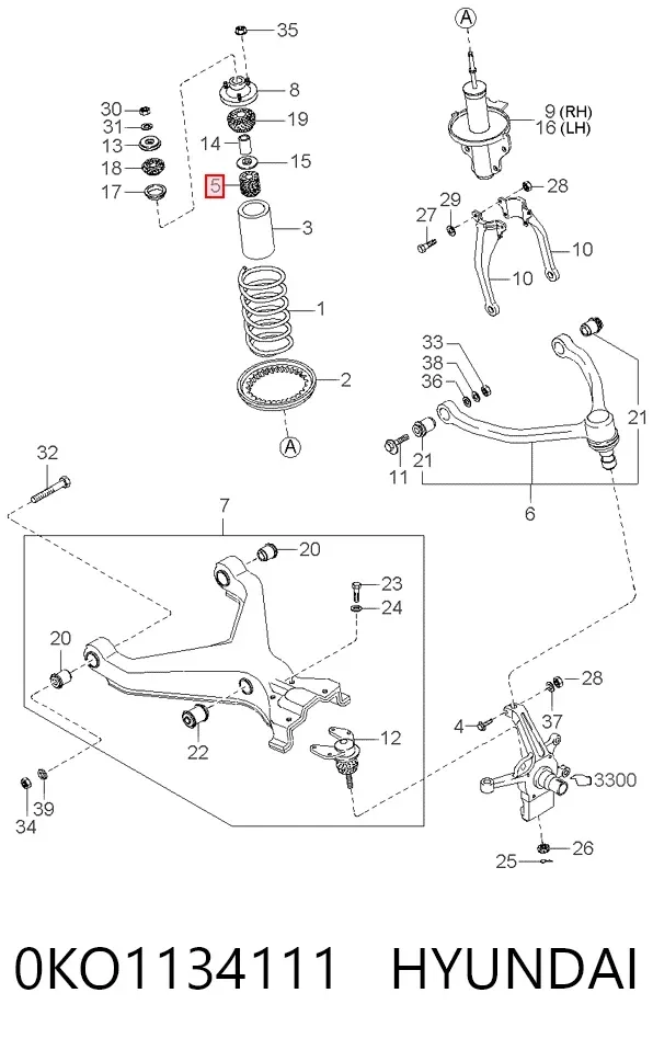Буфер (отбойник) амортизатора переднего 0KO1134111 Hyundai/Kia