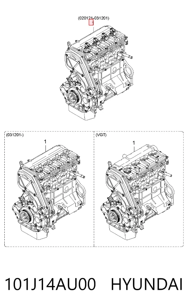 Двигатель 101J14AU00 Hyundai/Kia
