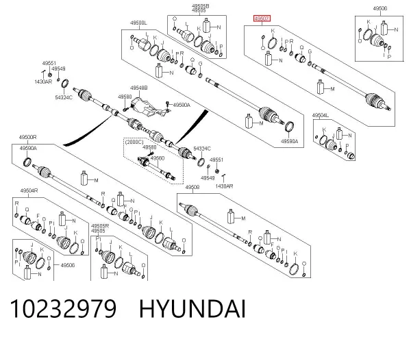 ШРУС наружный передний левый 10232979 Hyundai/Kia