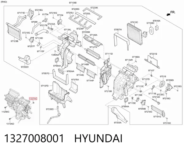 Болт (гайка) крепежа 1327008001 Hyundai/Kia