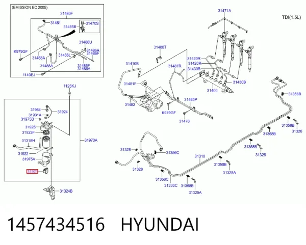 Топливный фильтр 1457434516 Hyundai/Kia