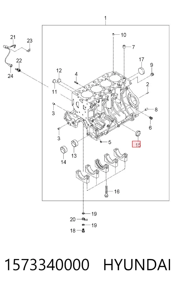 Заглушка ГБЦ 1573340000 Hyundai/Kia