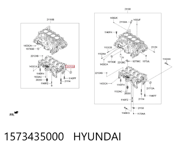 Заглушка ГБЦ 1573435000 Hyundai/Kia