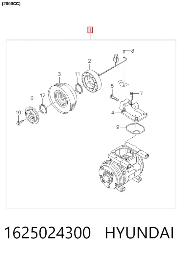 Компрессор кондиционера 1625024300 Hyundai/Kia