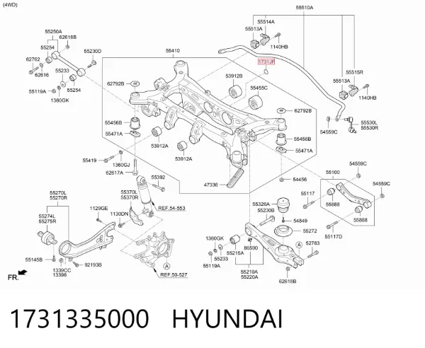 Заглушка днища 1731335000 Hyundai/Kia