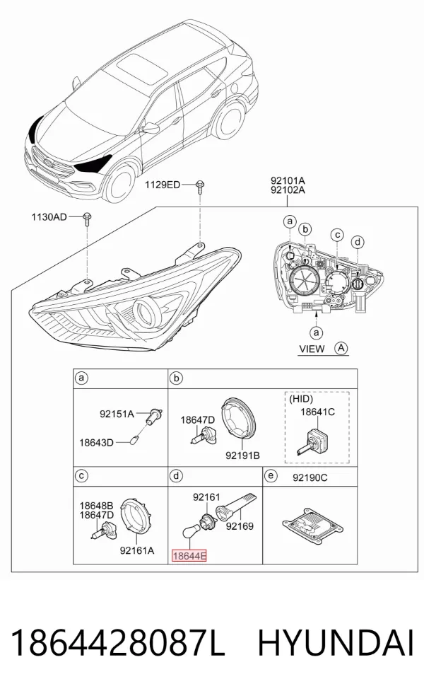 Лампочка 1864428087L Hyundai/Kia