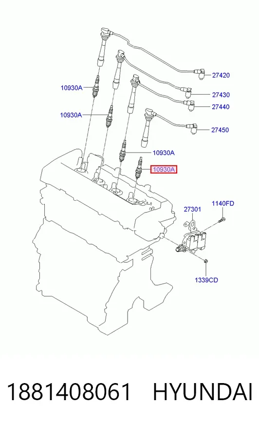 Свечи зажигания 1881408061 Hyundai/Kia