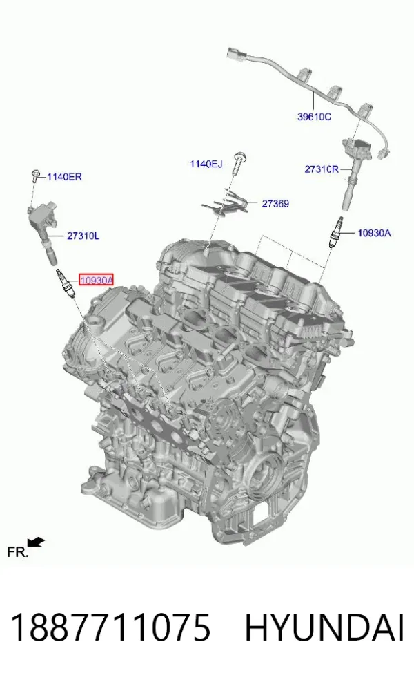 Свечи зажигания 1887711075 Hyundai/Kia
