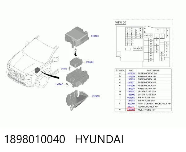  1898010040 Hyundai/Kia