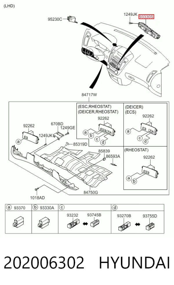 Кнопка аварийки KIA Ceed ED
