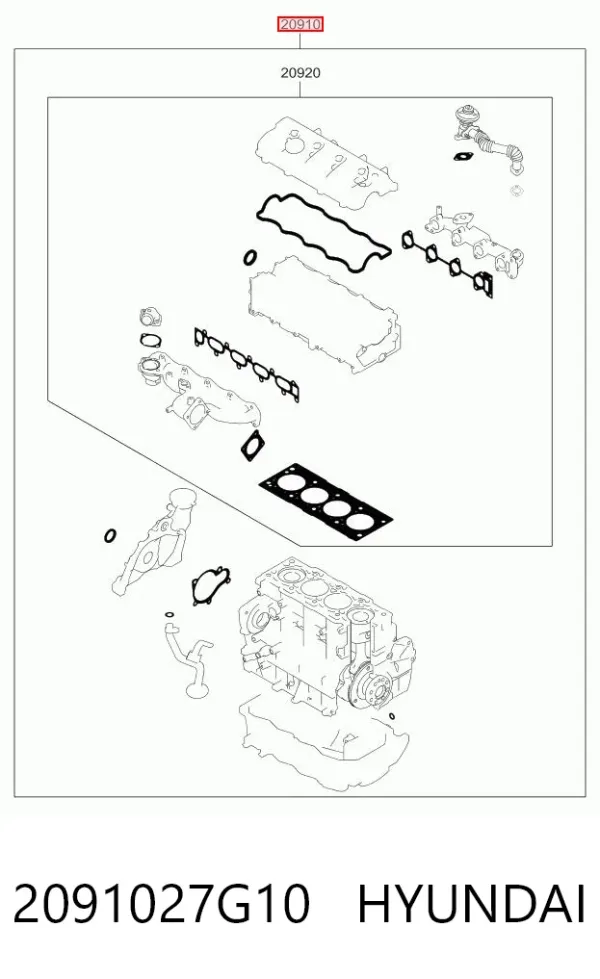 Комплект прокладок 2091027G10 Hyundai/Kia
