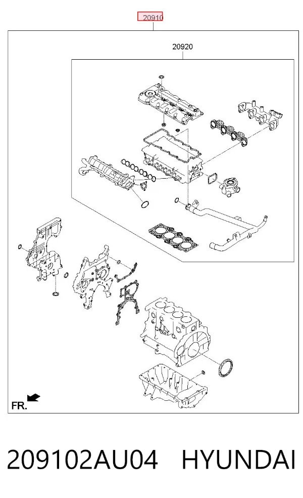 Комплект прокладок 209102AU04 Hyundai/Kia