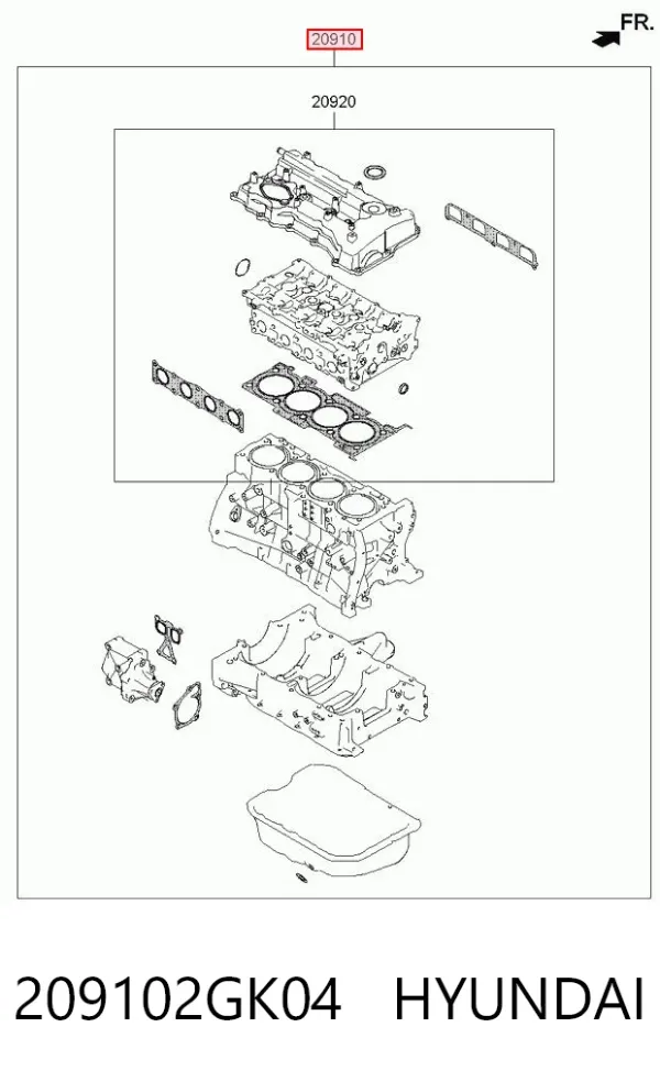 Комплект прокладок 209102GK04 Hyundai/Kia