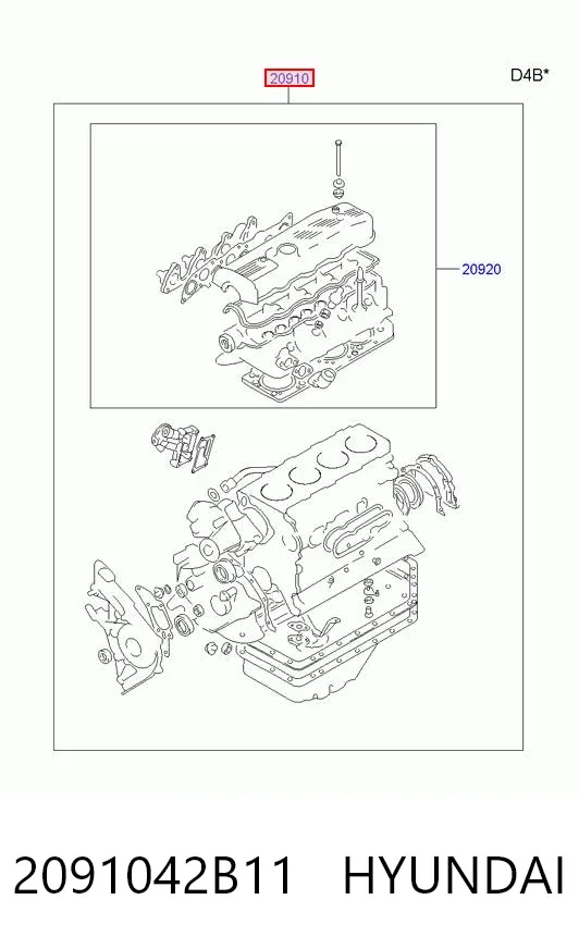 Комплект прокладок 2091042B11 Hyundai/Kia