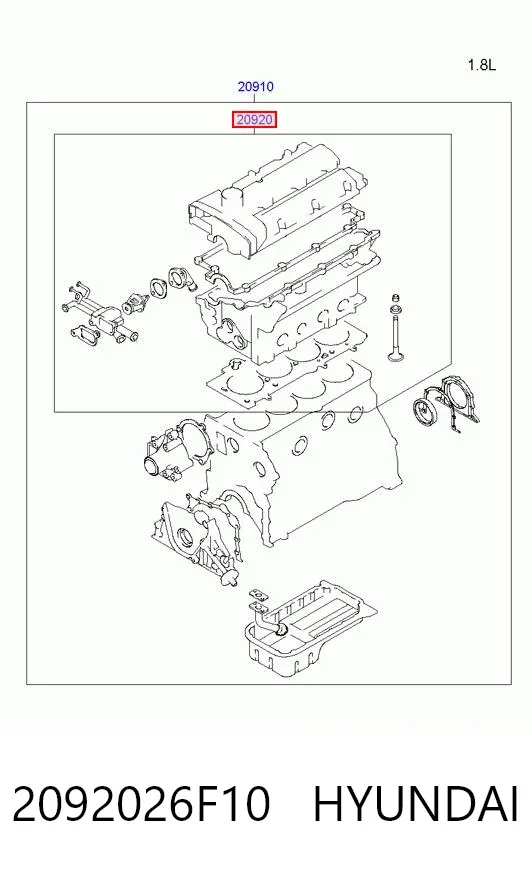 Комплект прокладок 2092026F10 Hyundai/Kia