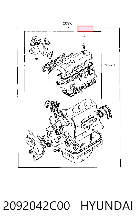 Комплект прокладок 2092042C00 Hyundai/Kia