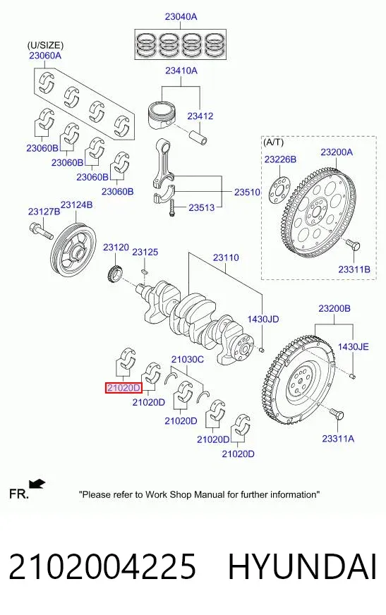 Вкладыши шатунные 2102004225 Hyundai/Kia