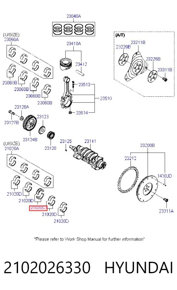 Полукольцо упорное (разбега) коленвала, STD, комплект 2102026330 Hyundai/Kia