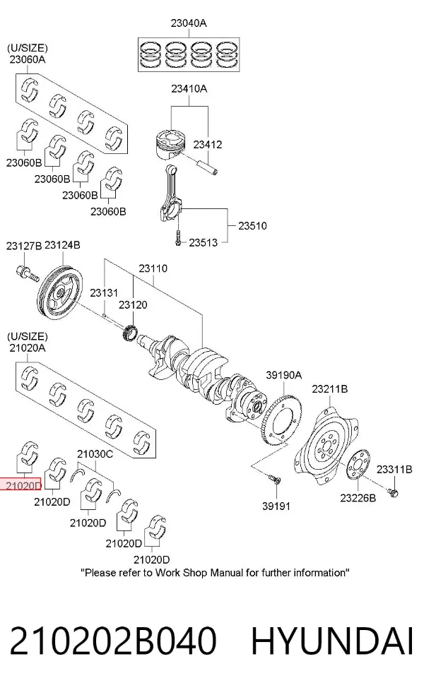 Вкладыши коленвала коренные, комплект, стандарт (STD) KM0100502CHN KAP