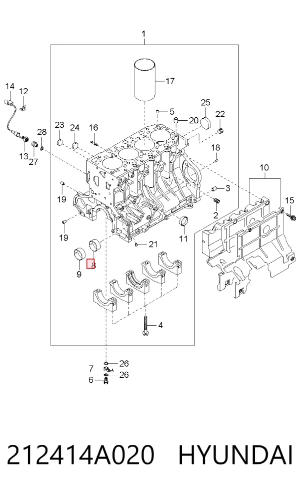 Вкладыш балансировочного вала 212414A020 Hyundai/Kia