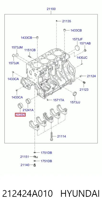 Вкладыш балансировочного вала 212424A010 Hyundai/Kia