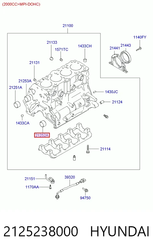 Вкладыш балансировочного вала 2125238000 Hyundai/Kia