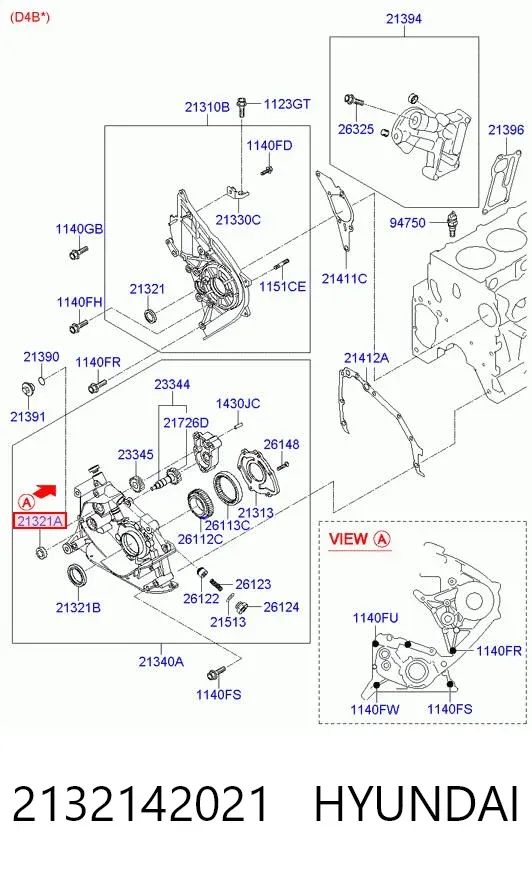 Сальник балансировочного вала двигателя 2132142021 Hyundai/Kia