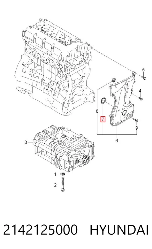 Сальник коленвала 2142125000 Hyundai/Kia