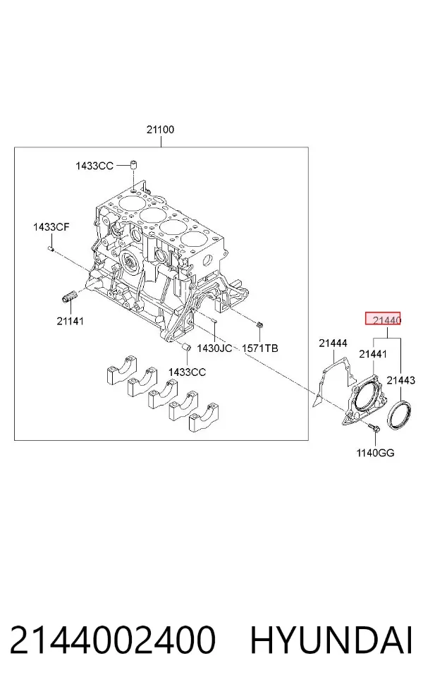 Сальник коленвала задний 2144002400 Hyundai/Kia