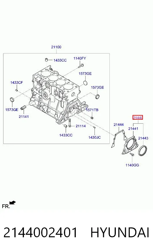 Сальник коленвала задний 2144002401 Hyundai/Kia