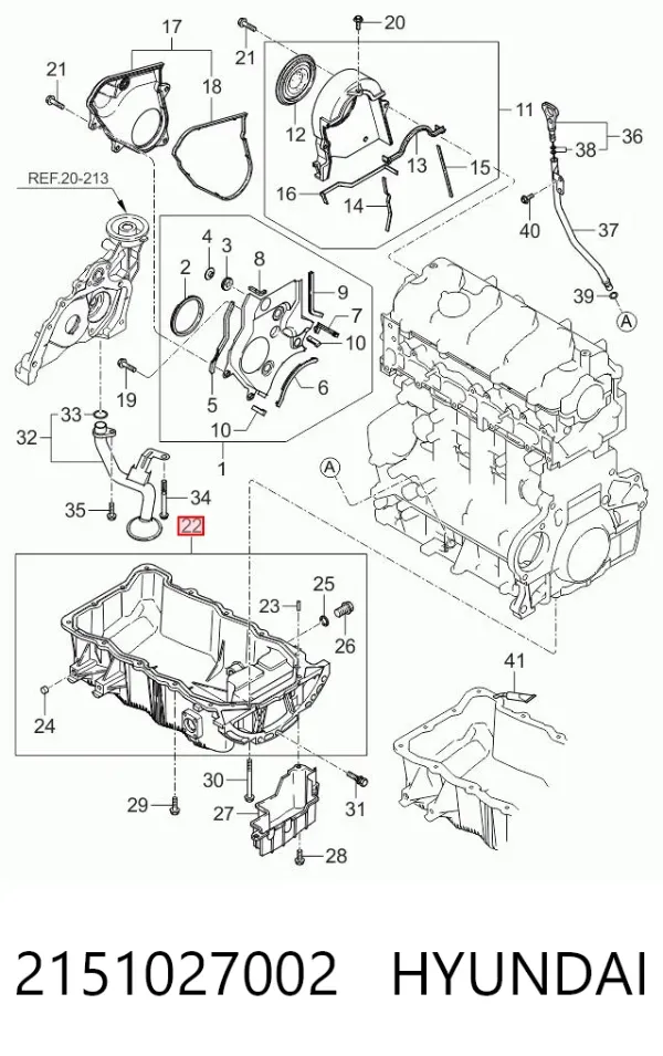 Поддон двигателя 2151027002 Hyundai/Kia