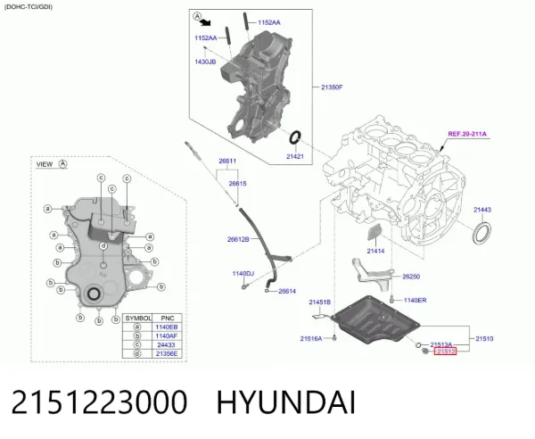 Пробка поддона двигателя 2151223000 Hyundai/Kia