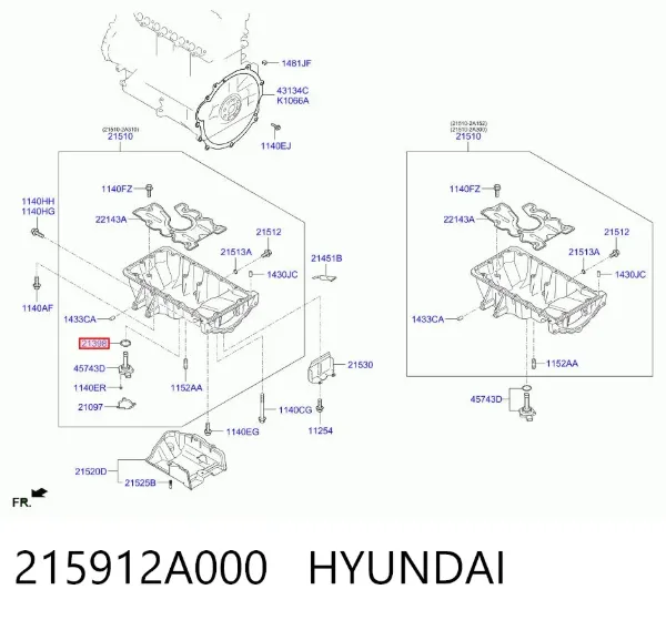 Кольцо уплотнительное датчика уровня масла 215912A000 Hyundai/Kia