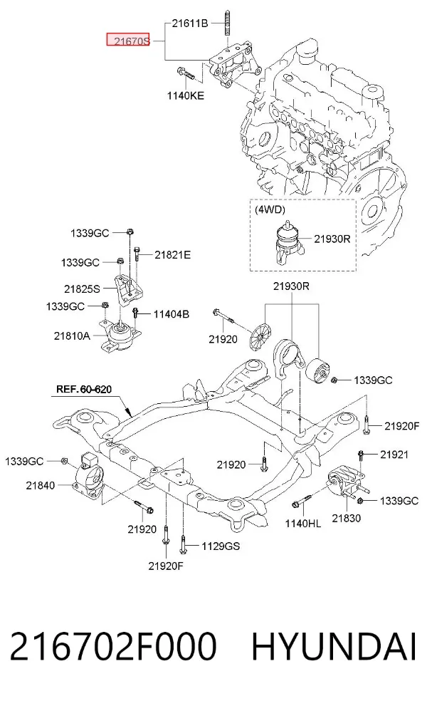  216702F000 Hyundai/Kia