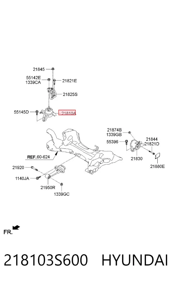 Правая подушка двигателя 218103S600 Hyundai/Kia