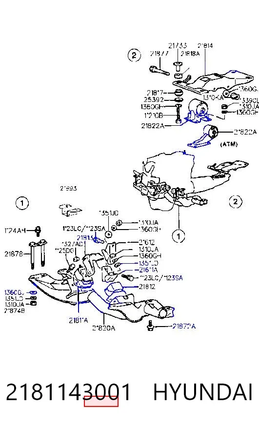 Левая подушка двигателя 2181143001 Hyundai/Kia