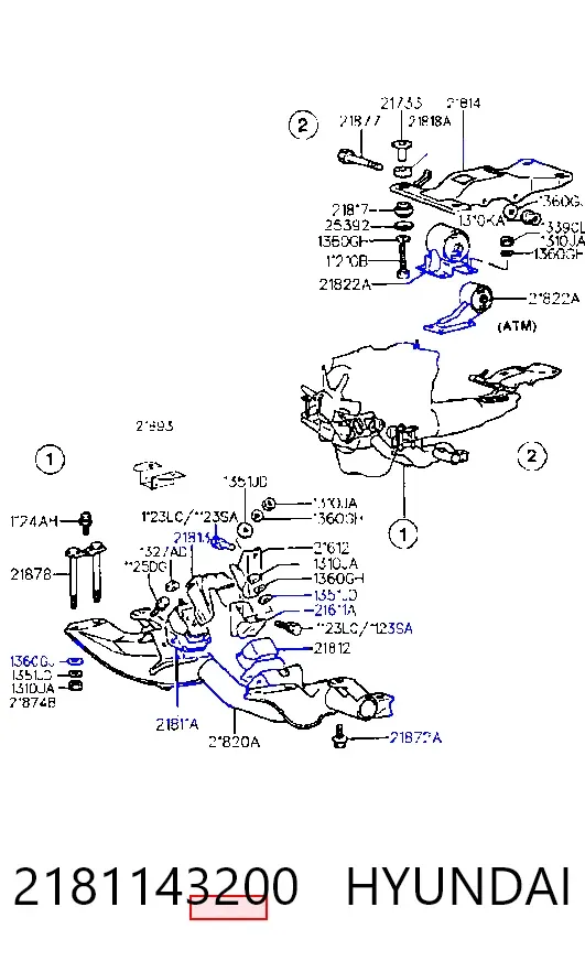 Левая подушка двигателя 2181143200 Hyundai/Kia