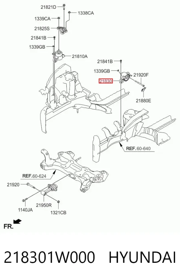 Левая подушка двигателя 218301W000 Hyundai/Kia