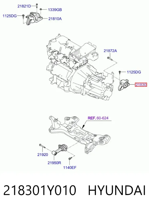 Левая подушка двигателя 218301Y010 Hyundai/Kia