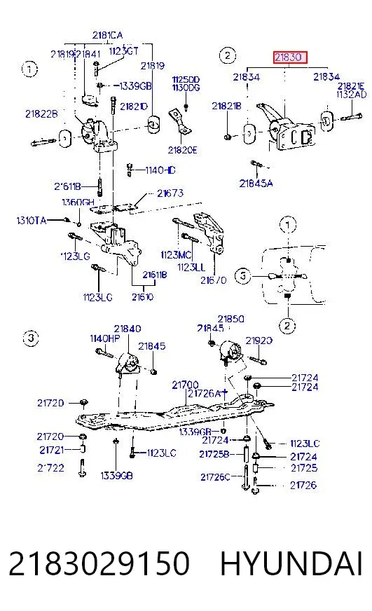 Левая подушка двигателя 2183029150 Hyundai/Kia