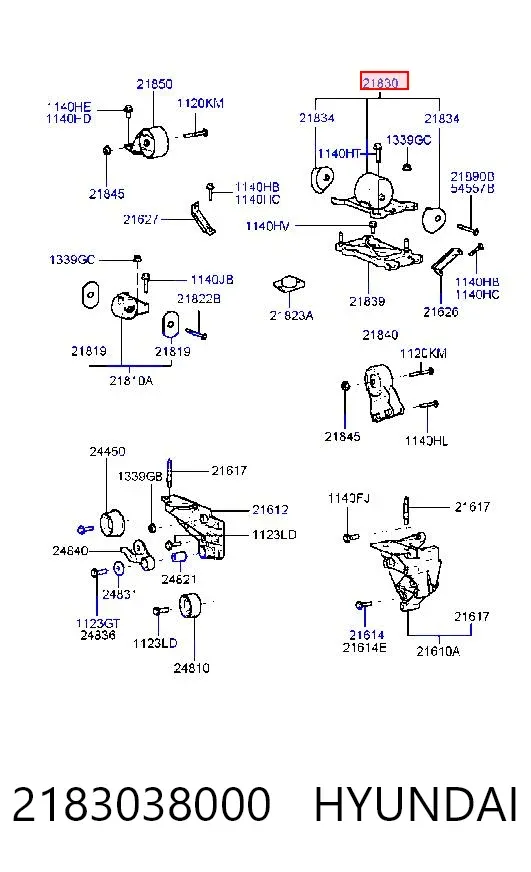 Левая подушка двигателя 2183038000 Hyundai/Kia