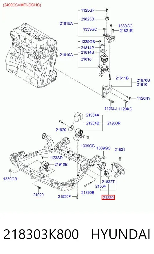 Левая подушка двигателя 218303K800 Hyundai/Kia