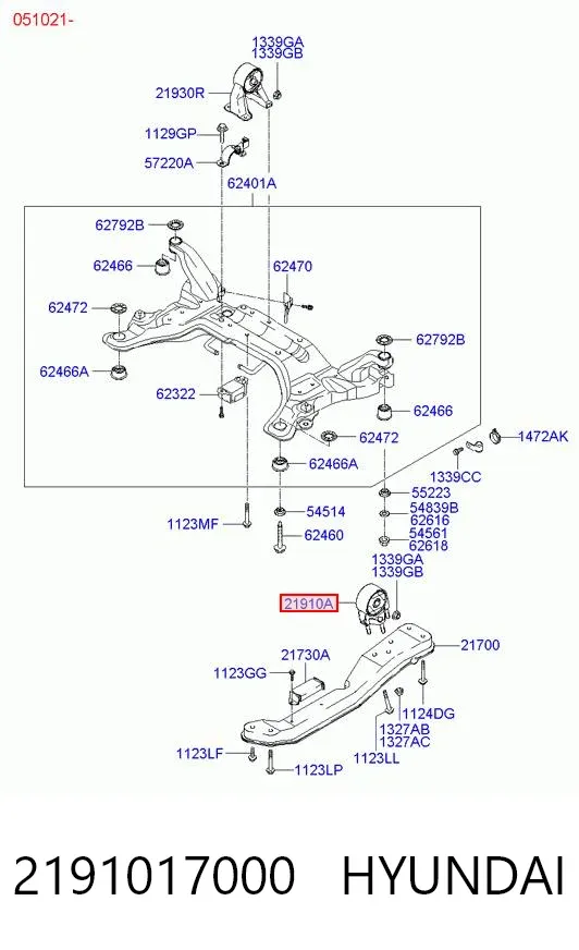 Передняя опора двигателя 2191017000 Hyundai/Kia
