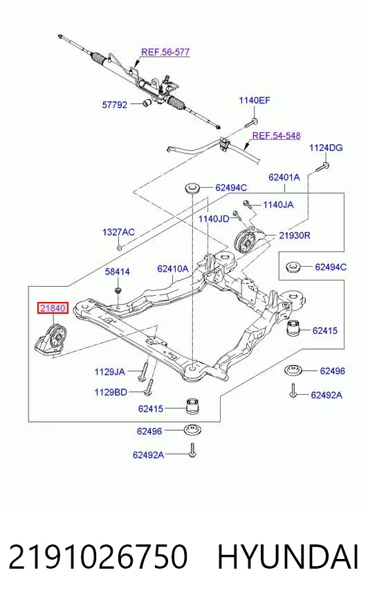 Передняя опора двигателя 2191026750 Hyundai/Kia